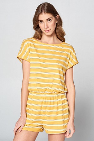 Round Neck S/S Ringer Romper